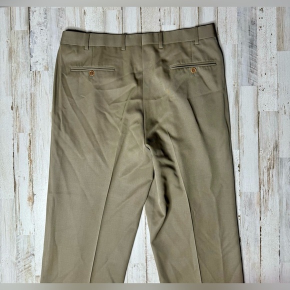 Brooks Brothers Country Club Saxxon Wool Brown Dress Pants Pleated 36x32 - Picture 9 of 10